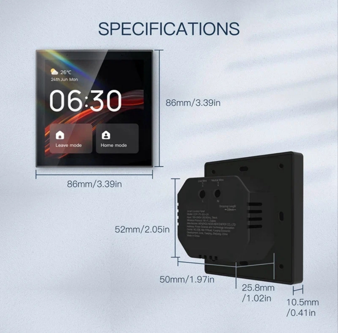 FBT-X-LC Smart WiFi LCD, Touch Screen control Panel 4 Inch..